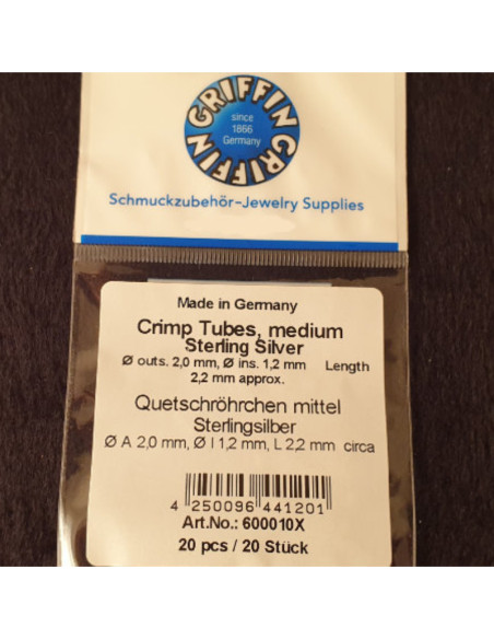 Quetschröhrchen medium 1.2mm, Silber, 20 Stk