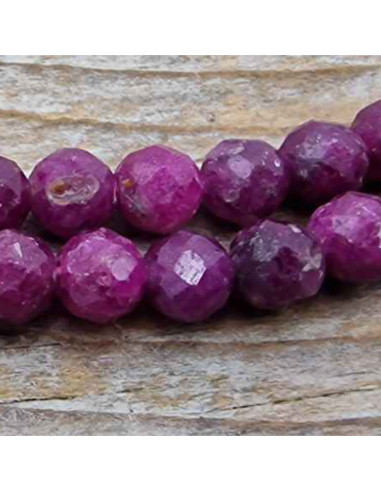 Rubin Kette facettiert 4mm