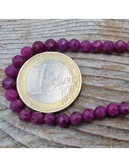 Rubin Kette facettiert 4mm