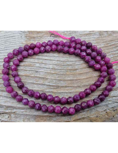 Rubin Kette facettiert 4mm