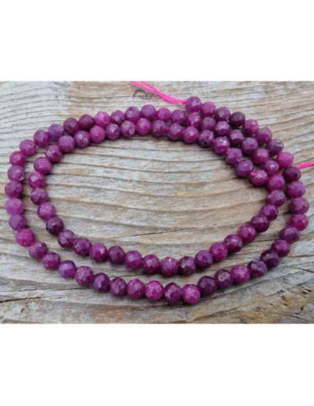 Rubin Kette facettiert 4mm