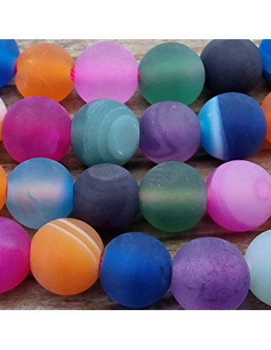 Achatkette Multicolor matt 6mm