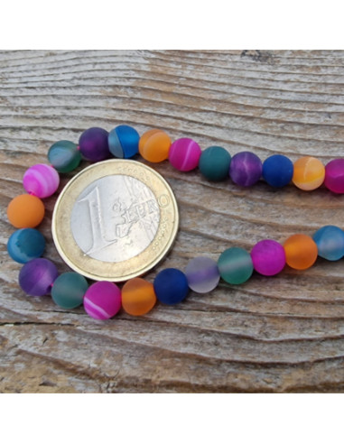 Achatkette Multicolor matt 6mm