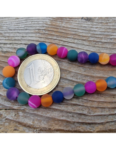 Achatkette Multicolor matt 6mm