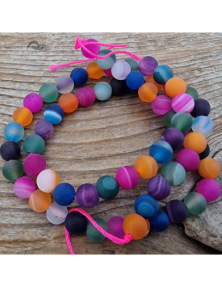 Achatkette Multicolor matt 6mm