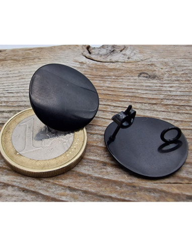 Ohrstecker 20mm (2 Stk), Edelstahl schwarz