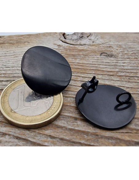 Ohrstecker 20mm (2 Stk), Edelstahl schwarz