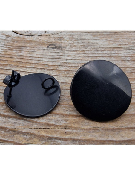 Ohrstecker 20mm (2 Stk), Edelstahl schwarz