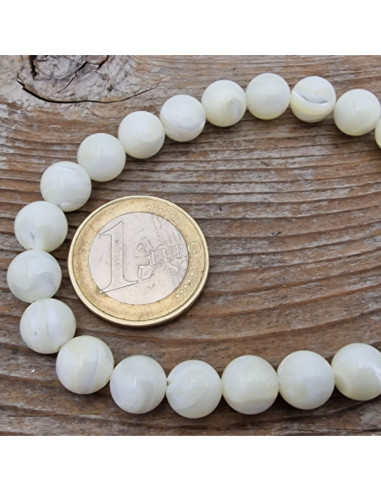 Perlmuttkette weiß 8mm