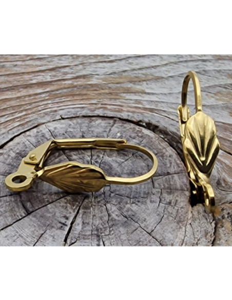 Brisur 10x20mm (2 Stk), Edelstahl gold