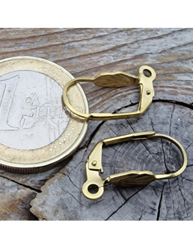 Brisur 10x20mm (2 Stk), Edelstahl gold