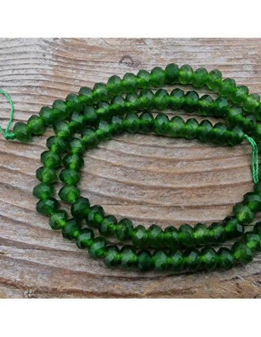 Jadekette grün facettiert 6x4mm
