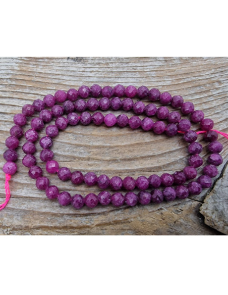 Rubin Kette facettiert 5mm