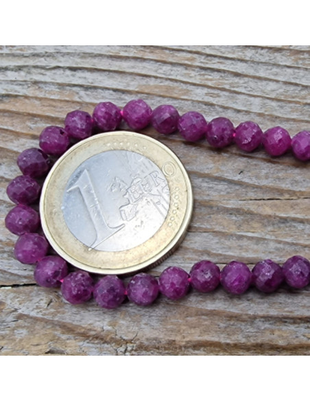 Rubin Kette facettiert 5mm