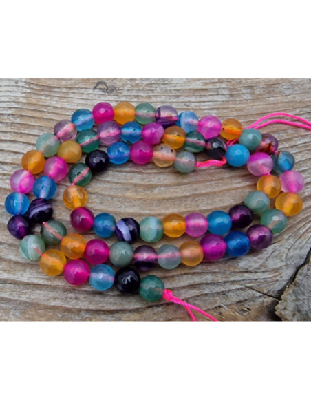 Achatkette Multicolor facettiert 6mm