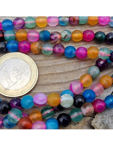 Achatkette Multicolor facettiert 6mm