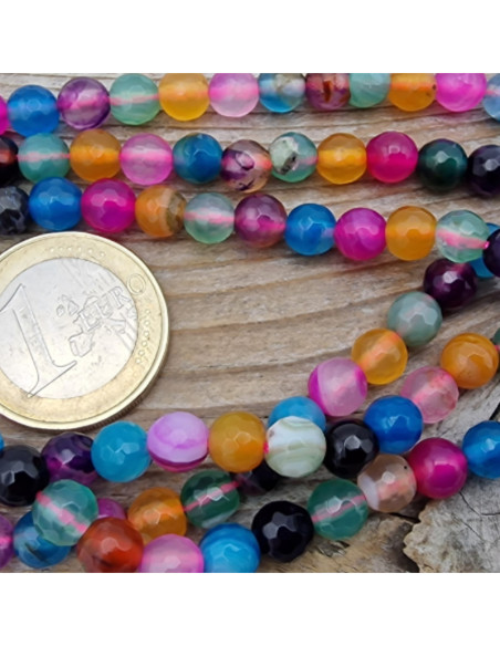 Achatkette Multicolor facettiert 6mm