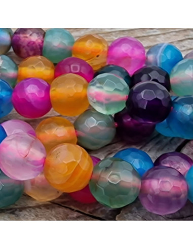 Achatkette Multicolor facettiert 6mm