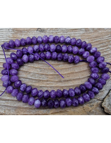 Jadekette lila facettiert 6x4mm