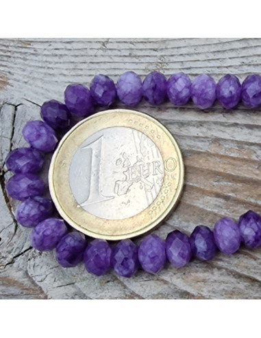 Jadekette lila facettiert 6x4mm