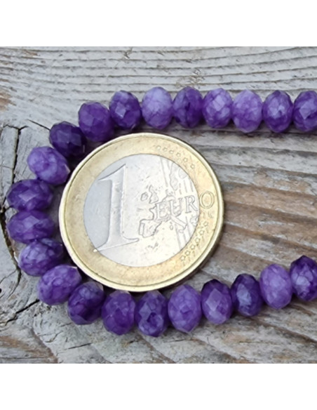 Jadekette lila facettiert 6x4mm