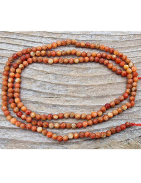 Bambuskorallekette facettiert 2mm