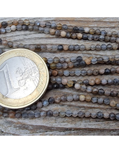Mondsteintkette facettiert 2mm
