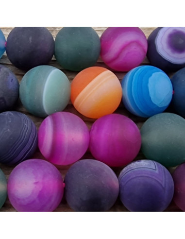 Achatkette Multicolor matt 10mm
