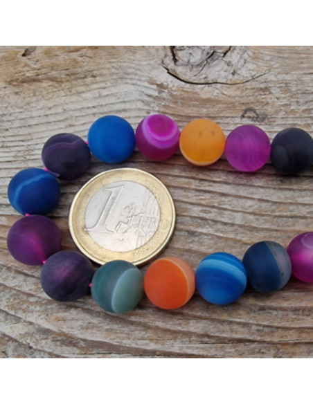 Achatkette Multicolor matt 10mm
