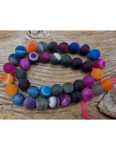 Achatkette Multicolor matt 10mm