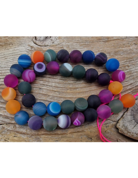 Achatkette Multicolor matt 10mm