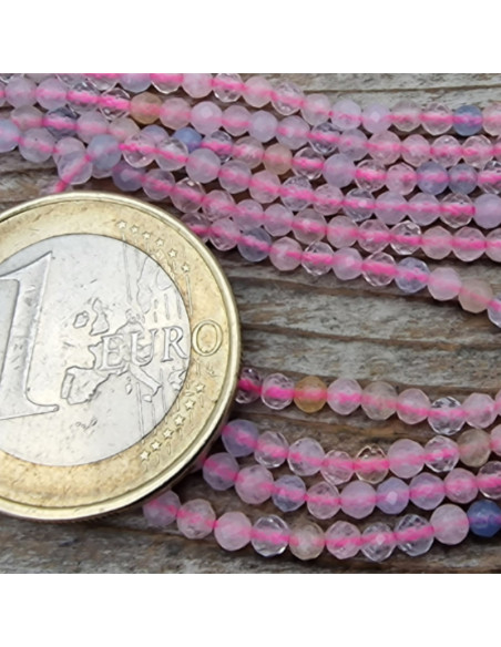 Beryllkette (Morganit) facettiert 2mm
