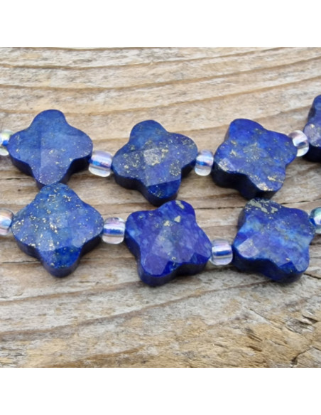 Lapislazulikette facettiert 10x10x4mm