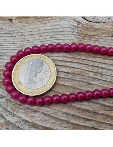Rubin Kette 4mm farbbehandelt