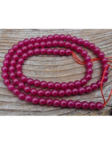 Rubin Kette 4mm farbbehandelt