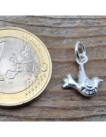 Charm Friedenstaube 15mm, 925 Silber