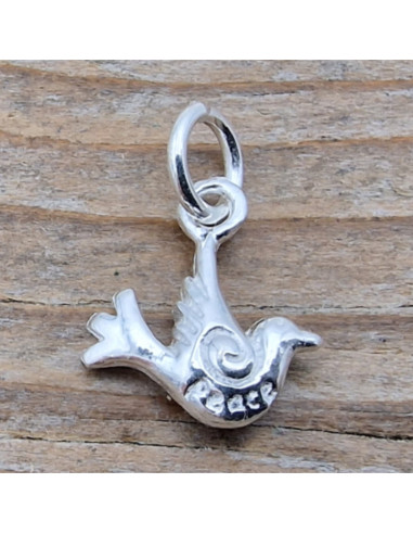 Charm Friedenstaube 15mm, 925 Silber