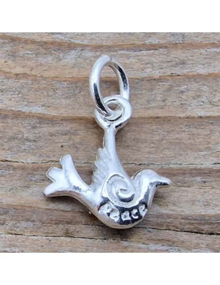 Charm Friedenstaube 15mm, 925 Silber