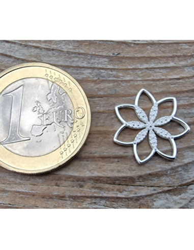 Zwischenteil-Link Blume 16x3mm, 925 Silber