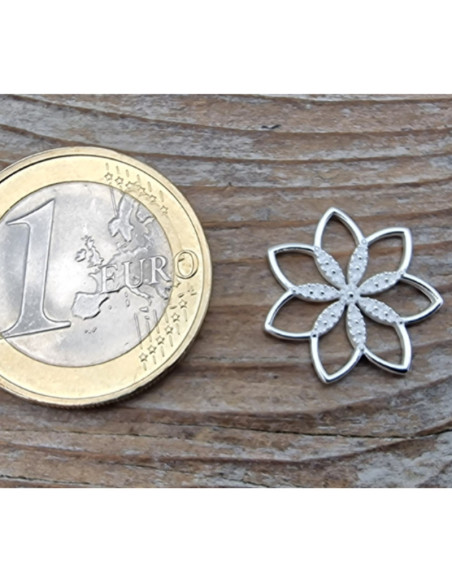 Zwischenteil-Link Blume 16x3mm, 925 Silber