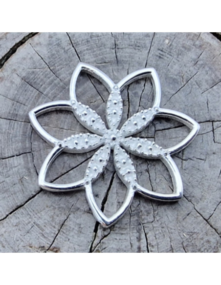 Zwischenteil-Link Blume 16x3mm, 925 Silber