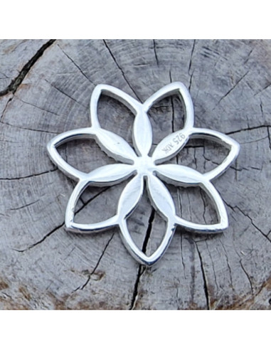 Zwischenteil-Link Blume 16x3mm, 925 Silber