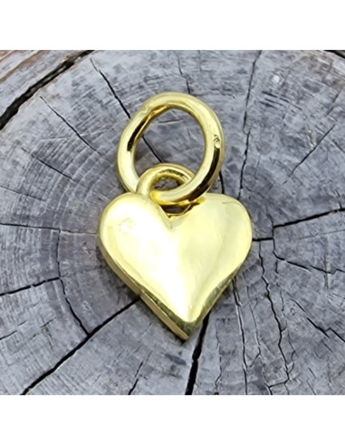 Charm Herz 14mm, 925 Silber vergoldet