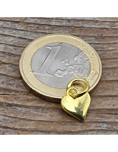 Charm Herz 14mm, 925 Silber vergoldet