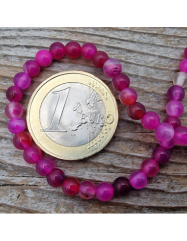 Achatkette rot/pink 4mm