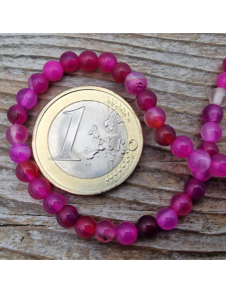 Achatkette rot/pink 4mm