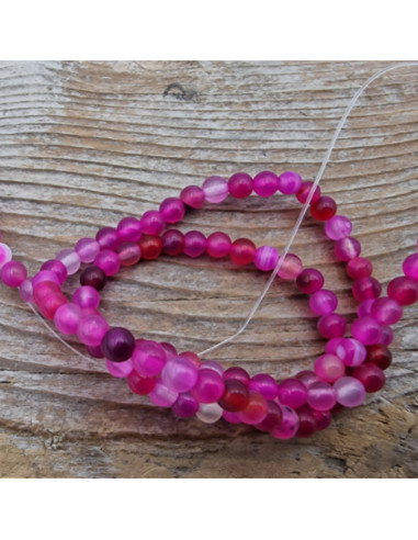 Achatkette rot/pink 4mm