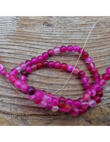 Achatkette rot/pink 4mm