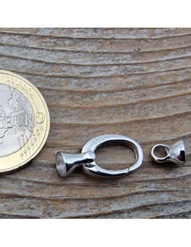 Schliesse 9x22mm 925 Silber rhodiniert