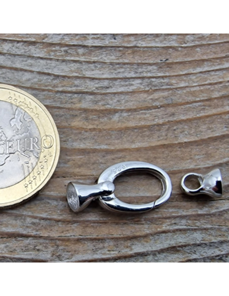 Schliesse 9x22mm 925 Silber rhodiniert